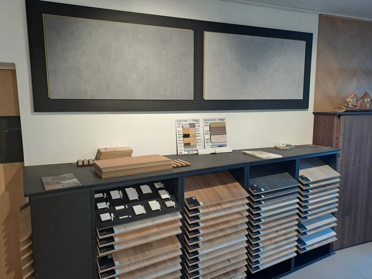 Laminatmuster, Ausstellung Holz Blüm Bürstadt